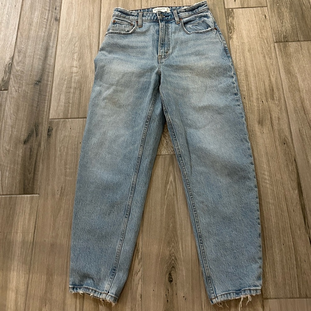 Abercrombie & Fitch Light Blue High-Rise Straight Jeans